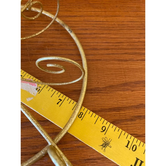 Gold Metal Christmas Ornament Display Tree Star Top Swirls Stand - Picture 6 of 6